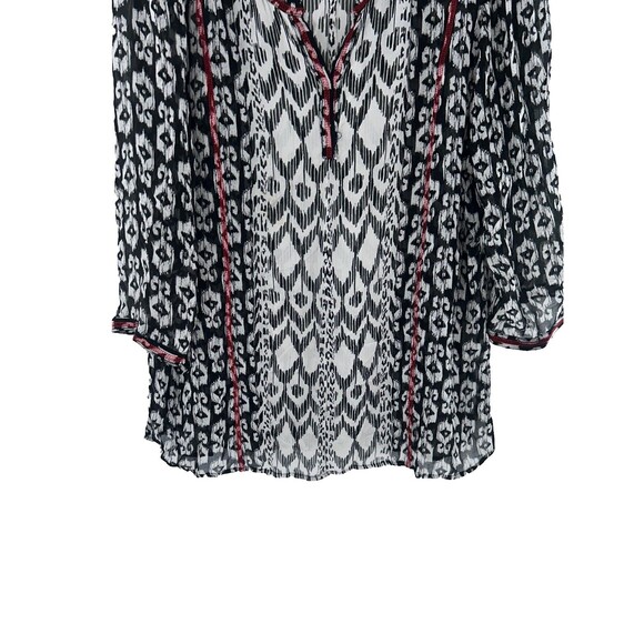 Women's Chico's Sheer Abstract Print 3/4 Sleeve Blouse Size 3 XL - Picture 3 of 7